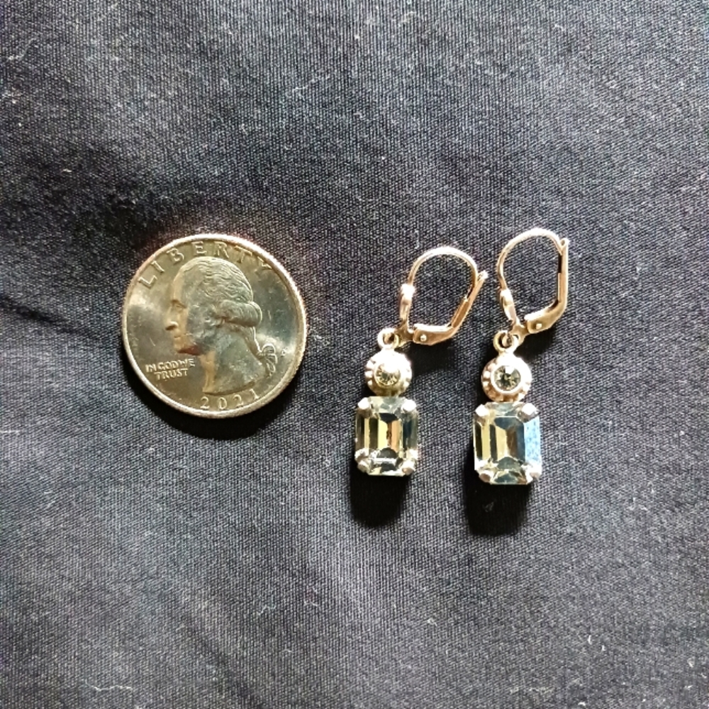 Green Tinted Crystal earrings